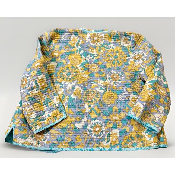 Provence D'Amour Reversible Jacket Women Size XL Cotton Quilted Eyelet Multicolr - Picture 15 of 15